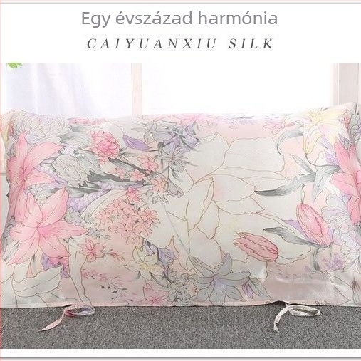 Párnahuzat selyemből, nyomtatott mintával, sima és puha, hajápoláshoz