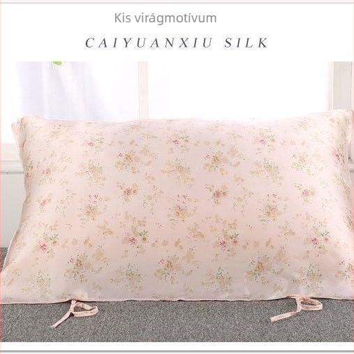 Párnahuzat selyemből, nyomtatott mintával, sima és puha, hajápoláshoz