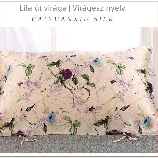 Párnahuzat selyemből, nyomtatott mintával, sima és puha, hajápoláshoz
