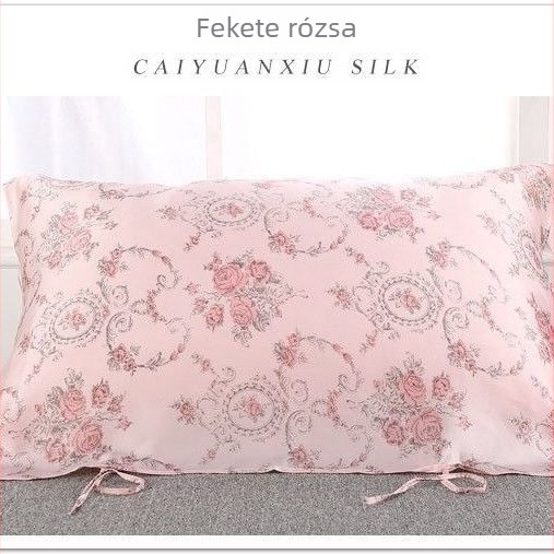 Párnahuzat selyemből, nyomtatott mintával, sima és puha, hajápoláshoz