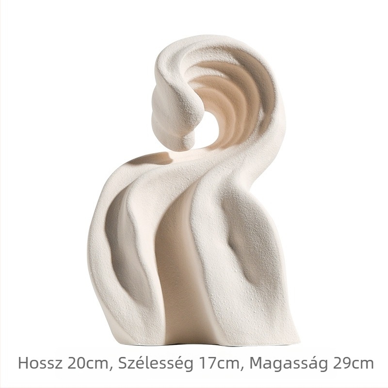 Kerámia dekoratív figura otthonra, porcelán, geometriai design, modern minimalista stílus, Clear Day márka