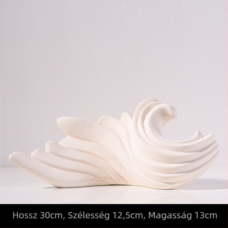 Kerámia dekoratív figura otthonra, porcelán, geometriai design, modern minimalista stílus, Clear Day márka