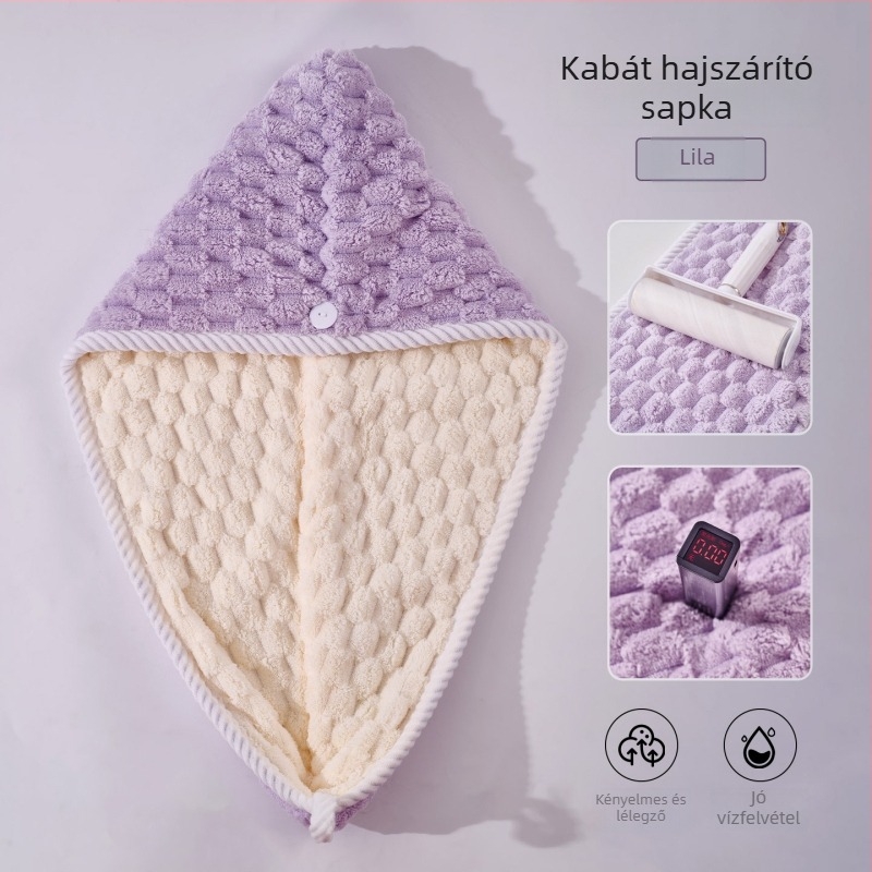 Gyerekeknek szánt hajszárító sapka, dupla rétegű, vastagabb, nagy nedvszívó képesség, gyors száradás