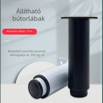 Teleszkópos szekrénylábak, állítható fémlábak a bútorokhoz, hidegen hengerelt acél, permetezett bevonat, modern minimalista stílus