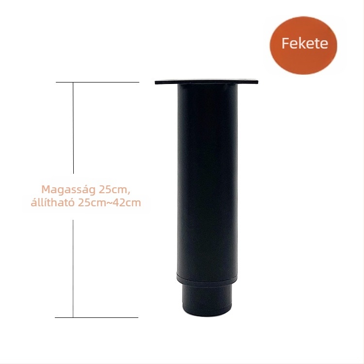 Teleszkópos szekrénylábak, állítható fémlábak a bútorokhoz, hidegen hengerelt acél, permetezett bevonat, modern minimalista stílus