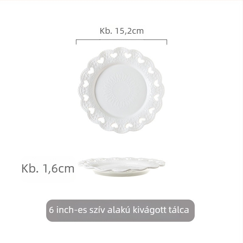 Porcelán kerek tál süteményekhez és dim sumhoz, európai stílusú relief, aláglazúrozott szín, mikrohullámú sütőben használható, testre szabható