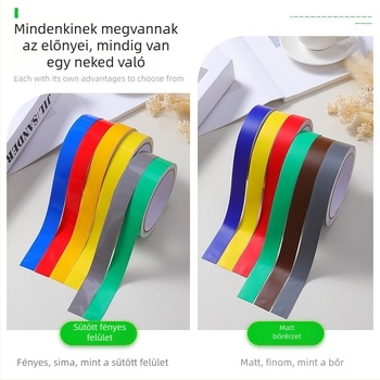 Vörös PVC figyelmeztető szalag üveghez – öntapadós dekoratív falidekor, élzáró szalag, minimalist stílus