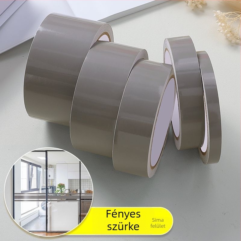 Vörös PVC figyelmeztető szalag üveghez – öntapadós dekoratív falidekor, élzáró szalag, minimalist stílus