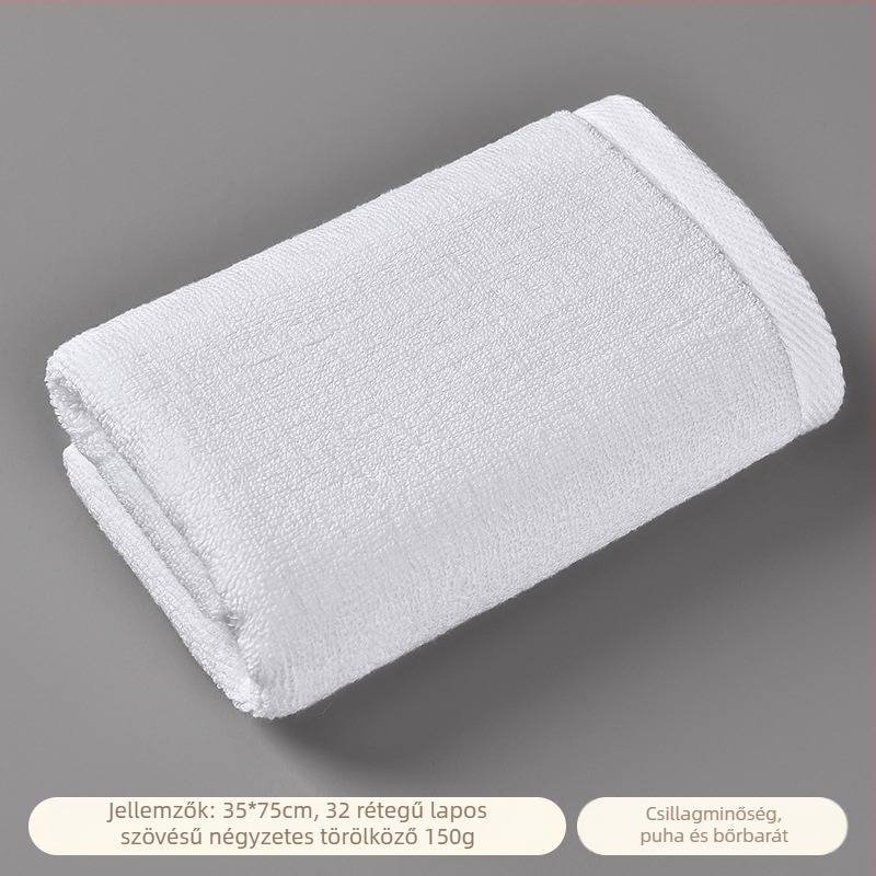Hotel törölközők, vastag pamutból, szálak 32/21/16s, egyrétegű, 25 g, nedvszívás 0–5 s