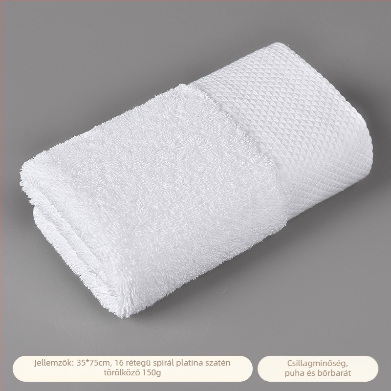 Hotel törölközők, vastag pamutból, szálak 32/21/16s, egyrétegű, 25 g, nedvszívás 0–5 s