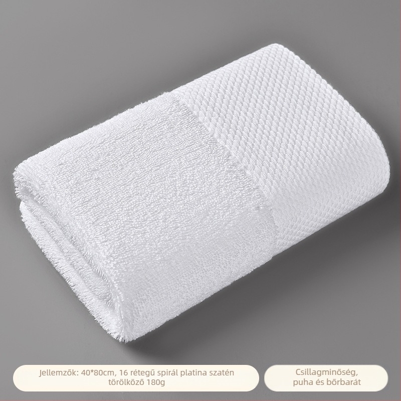 Hotel törölközők, vastag pamutból, szálak 32/21/16s, egyrétegű, 25 g, nedvszívás 0–5 s