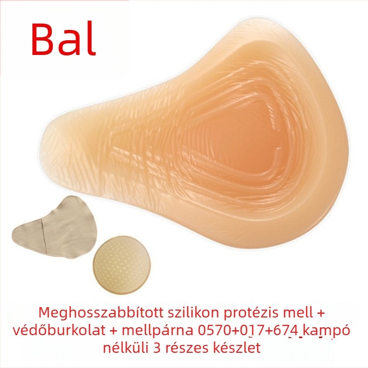 Szilikon posztoperatív melleprotézis védőhüvelyben — háromszögletes és kerek forma, vastagodott konkáv aljzat