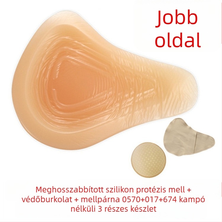 Szilikon posztoperatív melleprotézis védőhüvelyben — háromszögletes és kerek forma, vastagodott konkáv aljzat