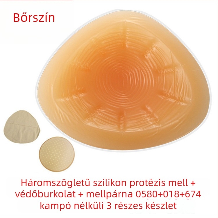 Szilikon posztoperatív melleprotézis védőhüvelyben — háromszögletes és kerek forma, vastagodott konkáv aljzat