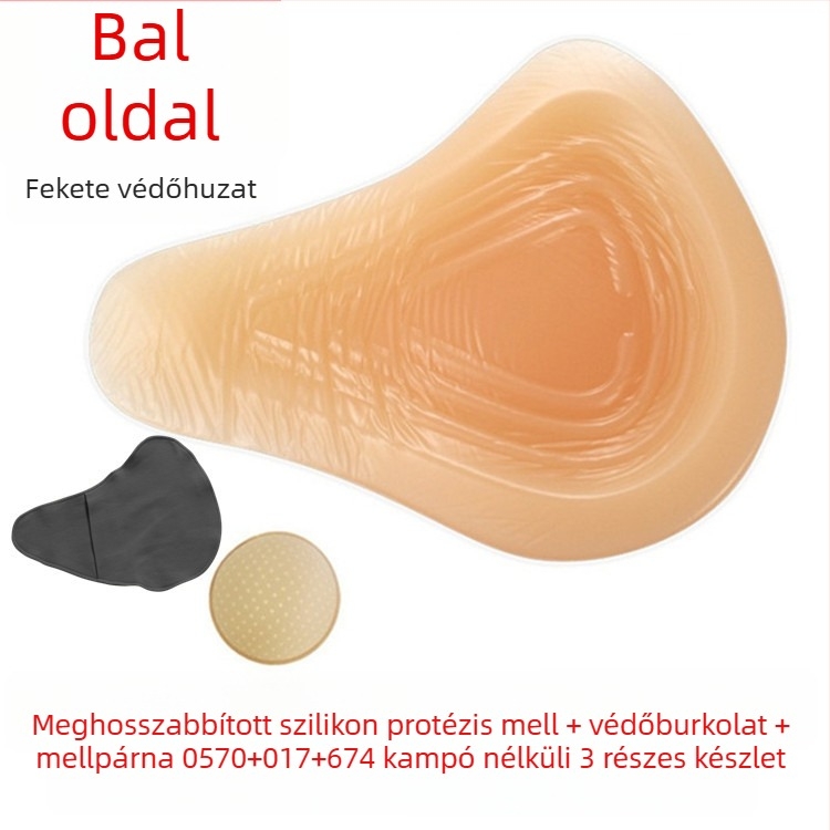 Szilikon posztoperatív melleprotézis védőhüvelyben — háromszögletes és kerek forma, vastagodott konkáv aljzat