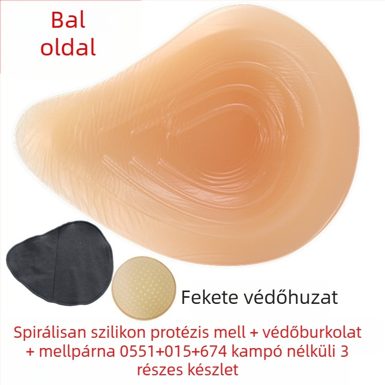 Szilikon posztoperatív melleprotézis védőhüvelyben — háromszögletes és kerek forma, vastagodott konkáv aljzat