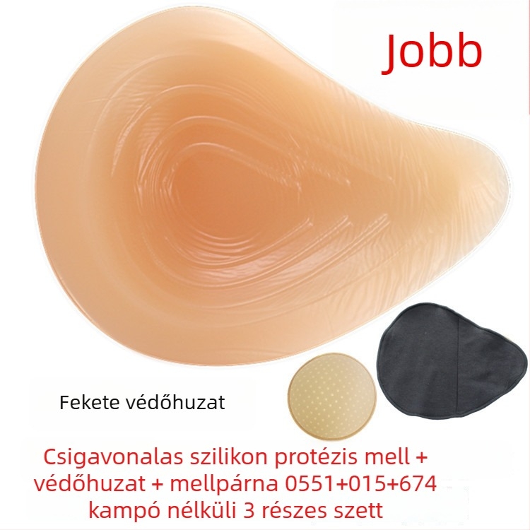 Szilikon posztoperatív melleprotézis védőhüvelyben — háromszögletes és kerek forma, vastagodott konkáv aljzat