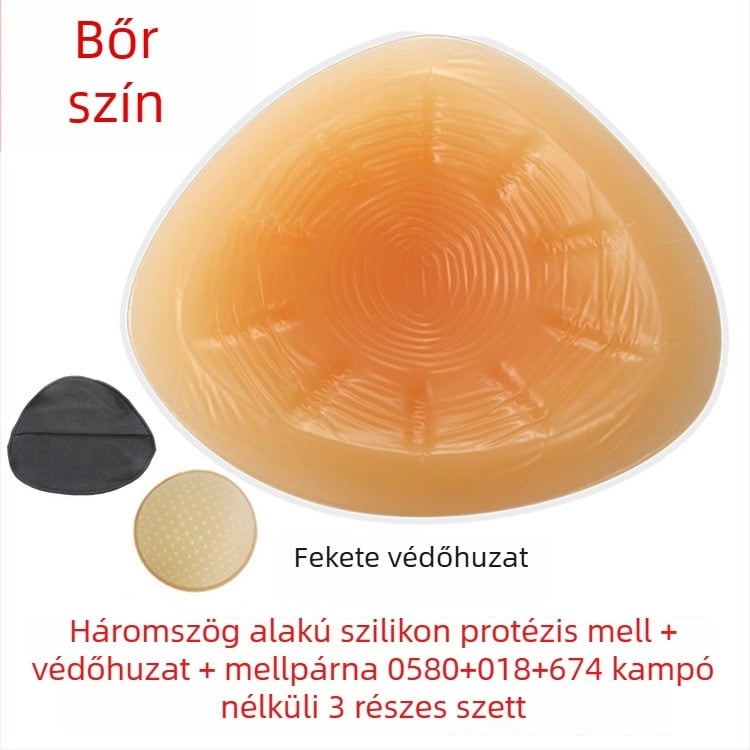 Szilikon posztoperatív melleprotézis védőhüvelyben — háromszögletes és kerek forma, vastagodott konkáv aljzat