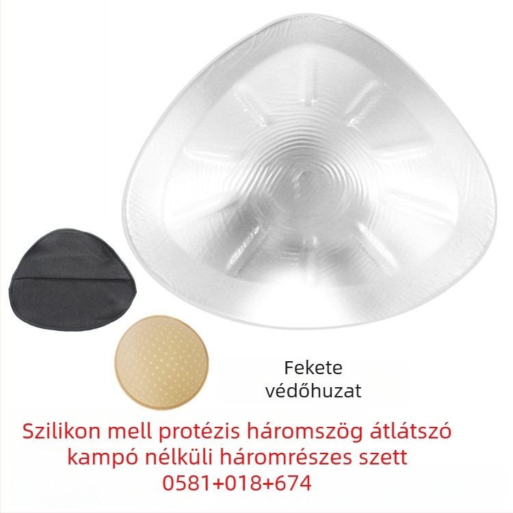 Szilikon posztoperatív melleprotézis védőhüvelyben — háromszögletes és kerek forma, vastagodott konkáv aljzat