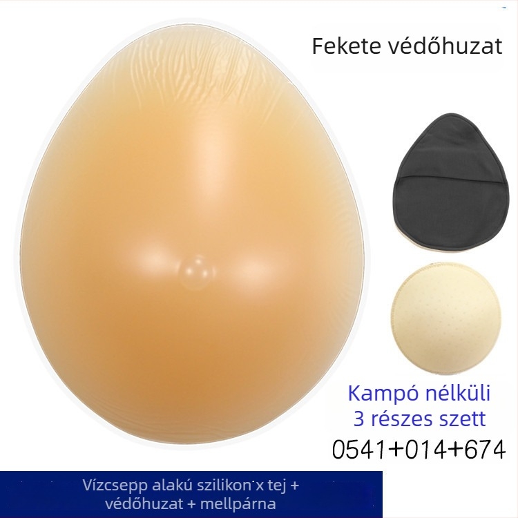 Szilikon posztoperatív melleprotézis védőhüvelyben — háromszögletes és kerek forma, vastagodott konkáv aljzat