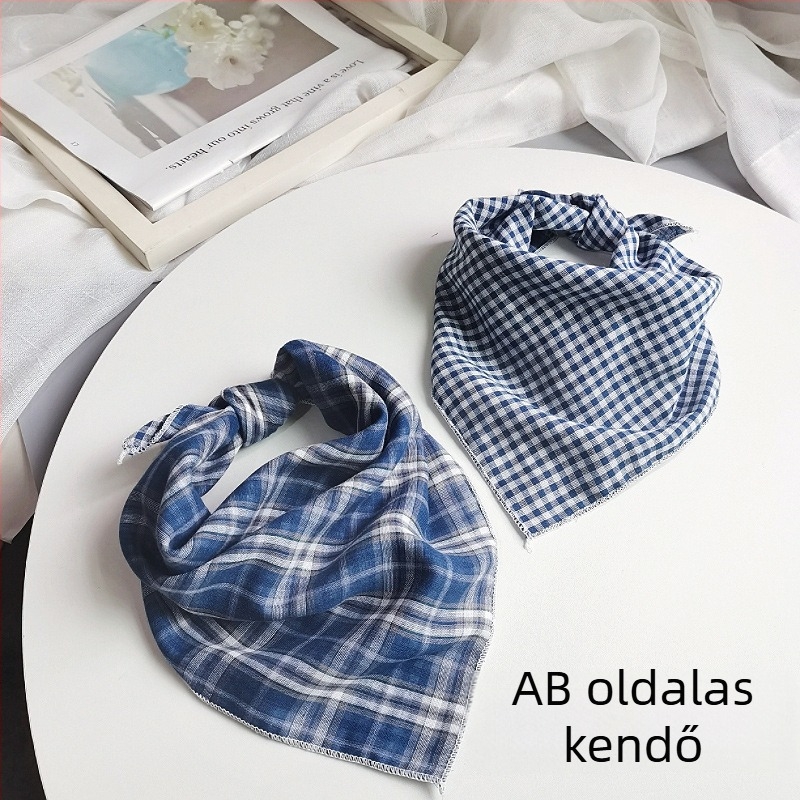 Gyerekeknek való pamut négyszögletes sál - kockás minta, jacquard szövet, dekoratív