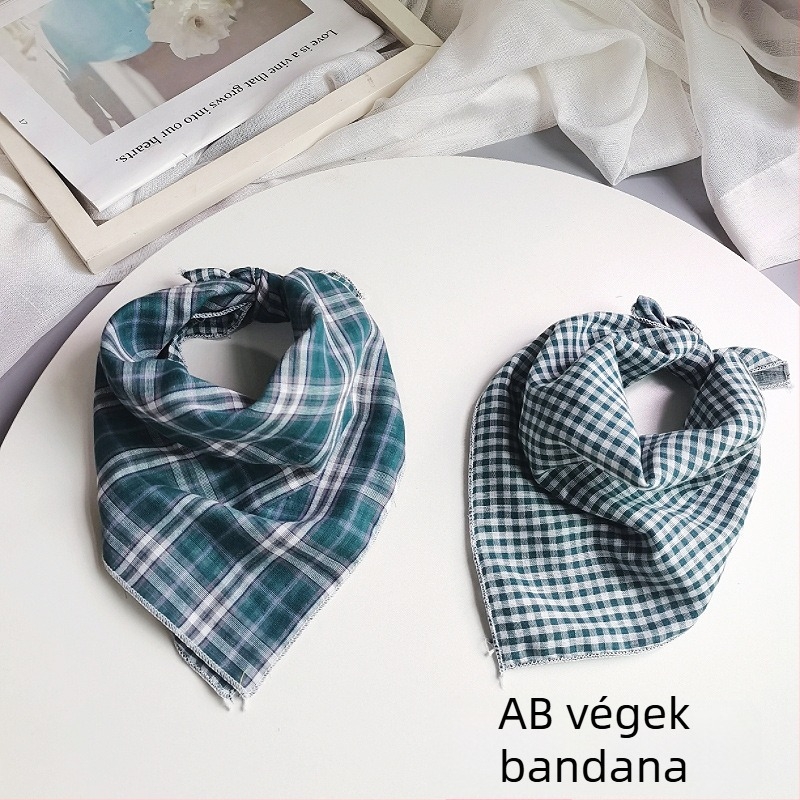 Gyerekeknek való pamut négyszögletes sál - kockás minta, jacquard szövet, dekoratív