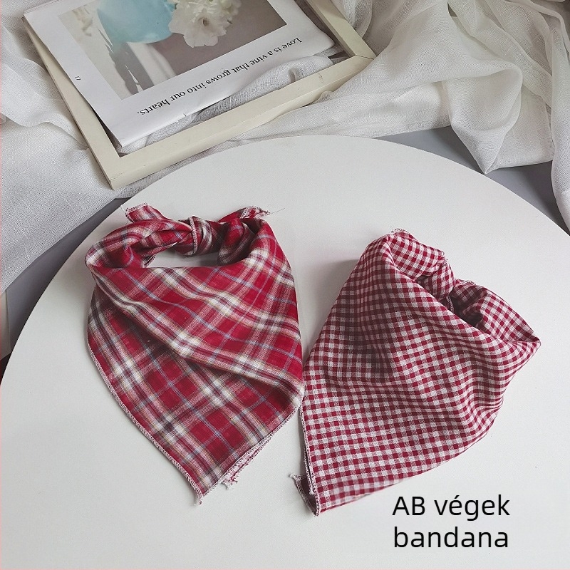 Gyerekeknek való pamut négyszögletes sál - kockás minta, jacquard szövet, dekoratív