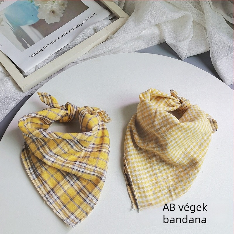 Gyerekeknek való pamut négyszögletes sál - kockás minta, jacquard szövet, dekoratív