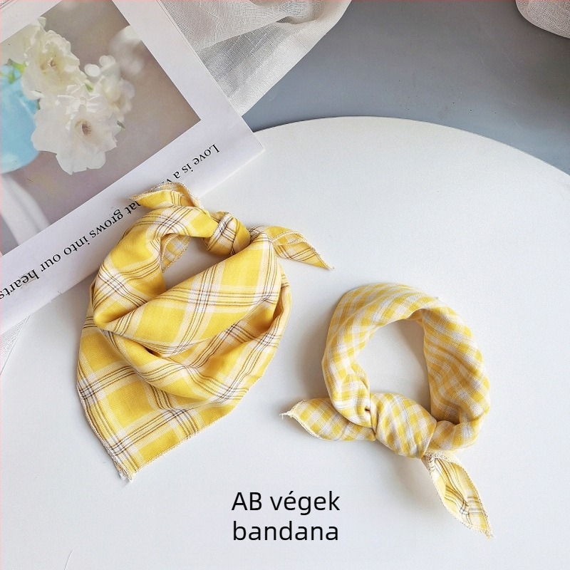 Gyerekeknek való pamut négyszögletes sál - kockás minta, jacquard szövet, dekoratív