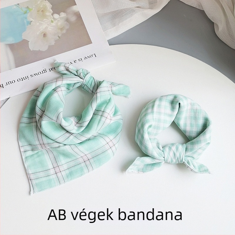 Gyerekeknek való pamut négyszögletes sál - kockás minta, jacquard szövet, dekoratív