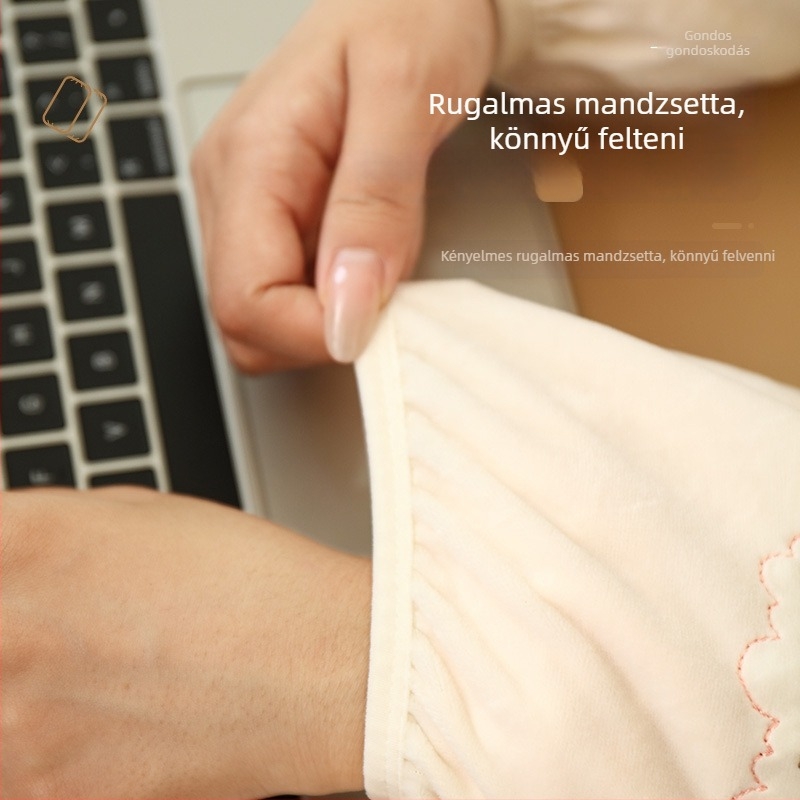 Uniszex téli plüss vastag karvédő ujjmelegítők, hímzett rajzfilm mintával, szennyeződés elleni