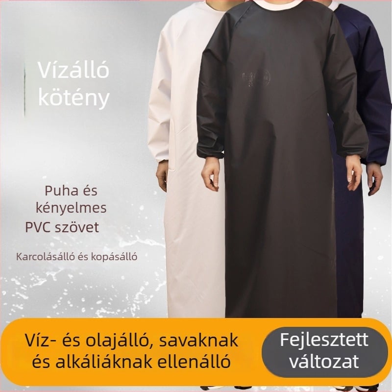 PVC kötény, vízálló és olajálló, anti-szennyeződésre, műhely- és konyhai használatra