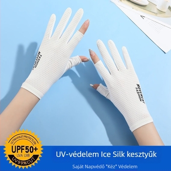 Női napvédő kesztyűk - UV védelem, csúszásmentes, légáteresztő, érintésérzékelő képernyő-kompatibilis; Anyag: Egyéb