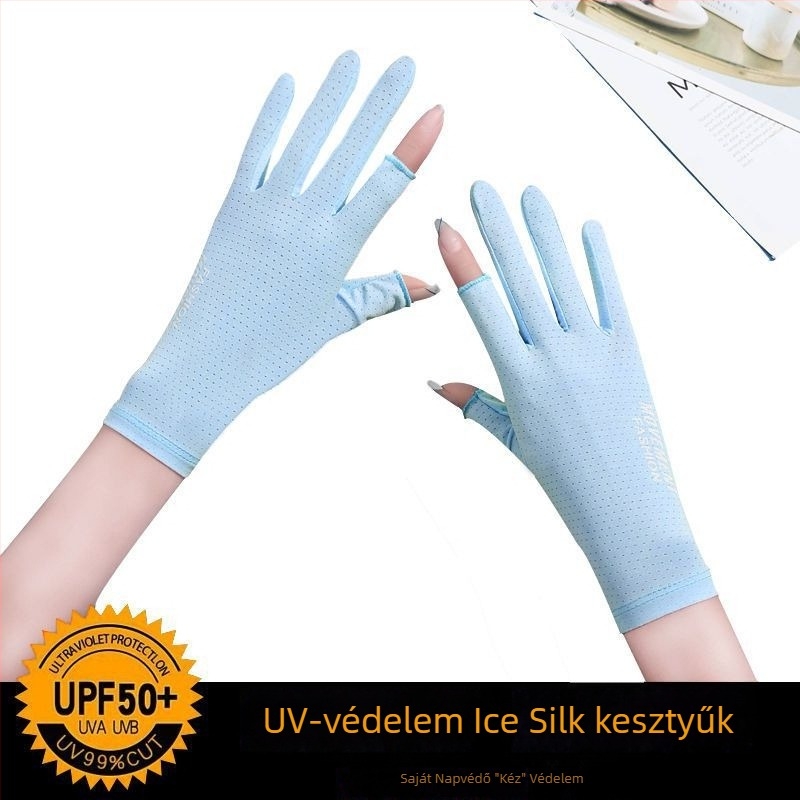 Női napvédő kesztyűk - UV védelem, csúszásmentes, légáteresztő, érintésérzékelő képernyő-kompatibilis; Anyag: Egyéb