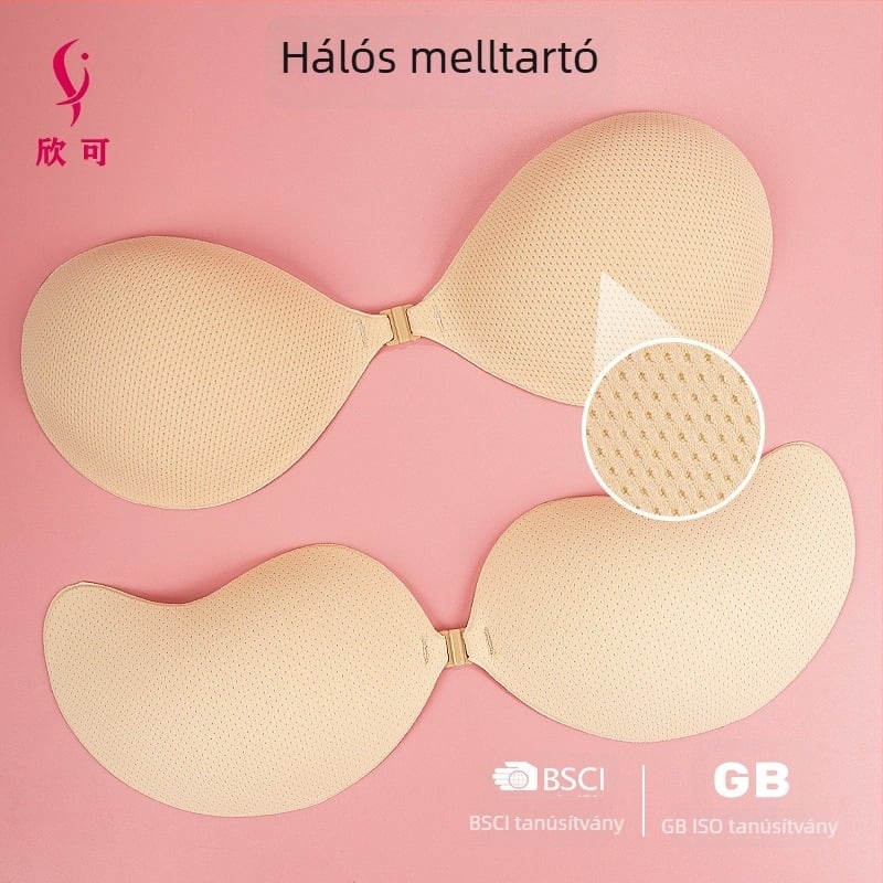 Nylon melltapasz, kerek kosár, mangó hálós anyag, légáteresztő, push-up, szárny dizájn