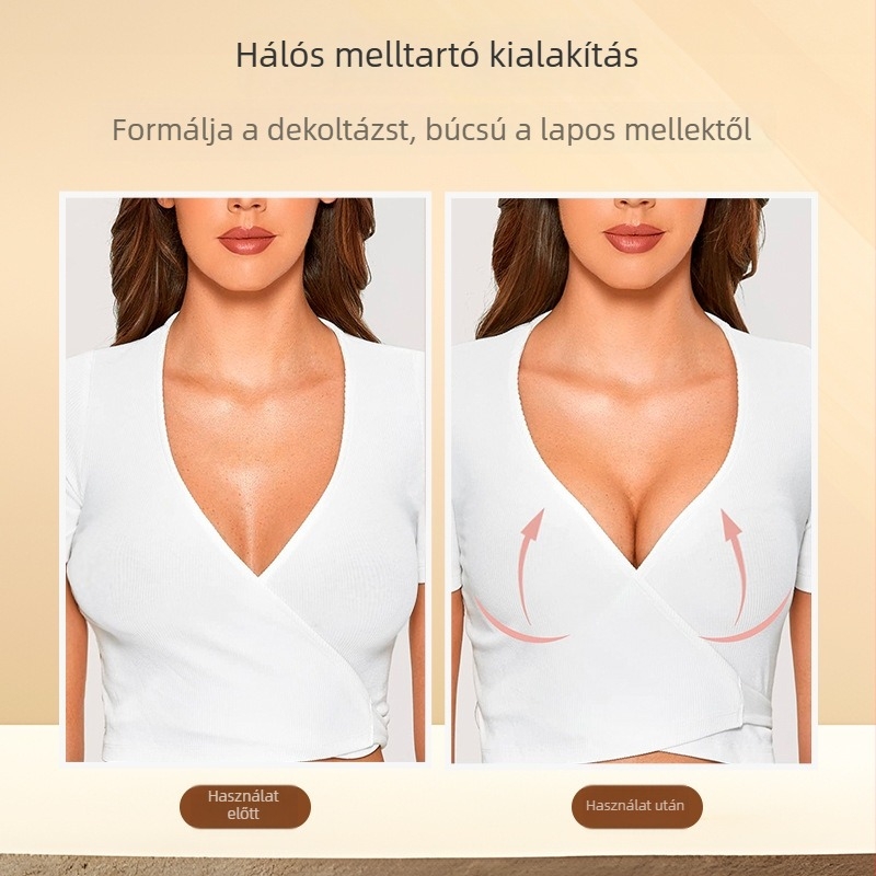 Nylon melltapasz, kerek kosár, mangó hálós anyag, légáteresztő, push-up, szárny dizájn
