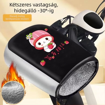 Uniszex téli kesztyű elektromos motorkerékpárhoz/robogóhoz – szélálló, meleg, fleece-bélés