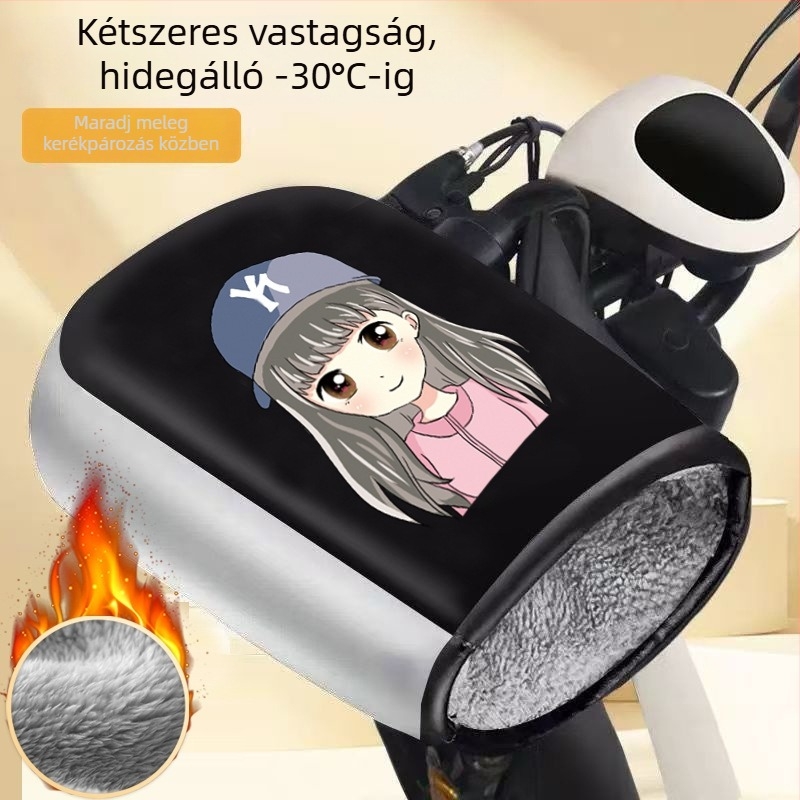 Uniszex téli kesztyű elektromos motorkerékpárhoz/robogóhoz – szélálló, meleg, fleece-bélés