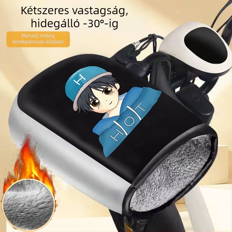 Uniszex téli kesztyű elektromos motorkerékpárhoz/robogóhoz – szélálló, meleg, fleece-bélés