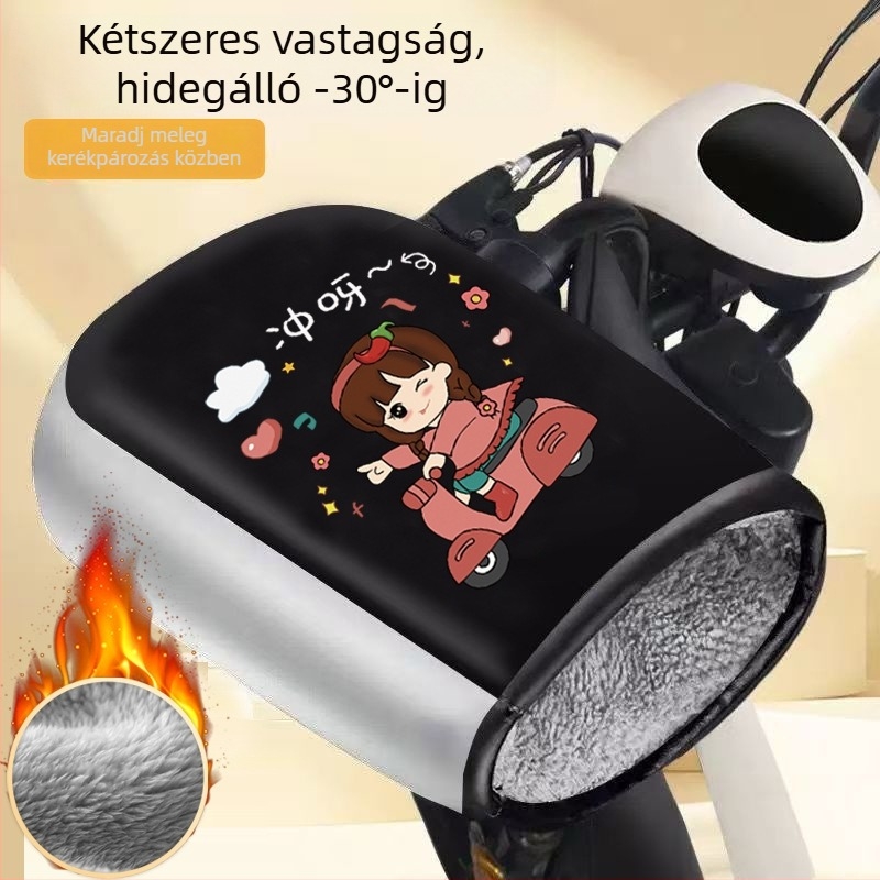 Uniszex téli kesztyű elektromos motorkerékpárhoz/robogóhoz – szélálló, meleg, fleece-bélés