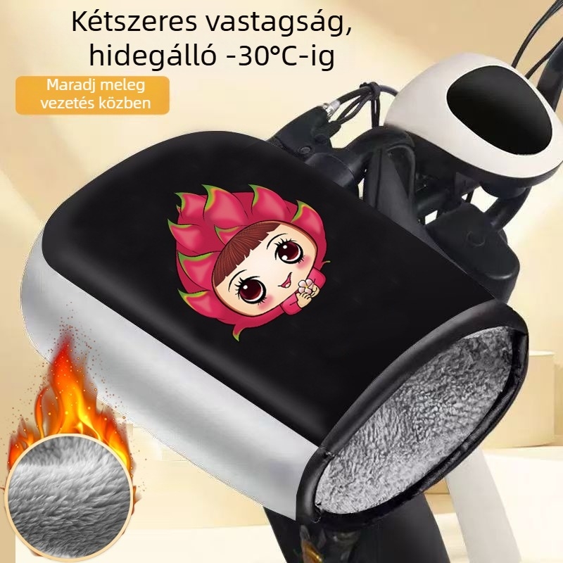 Uniszex téli kesztyű elektromos motorkerékpárhoz/robogóhoz – szélálló, meleg, fleece-bélés