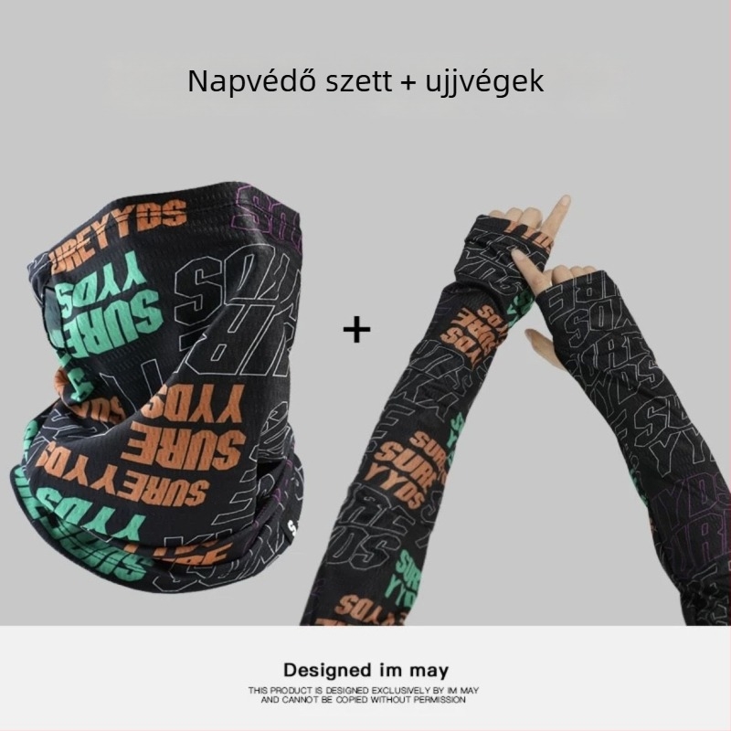 Nyári kerékpáros arcmaszk légáteresztő UV védelemmel, Ice Silk anyag, utcai/hip-hop stílus, félfedés