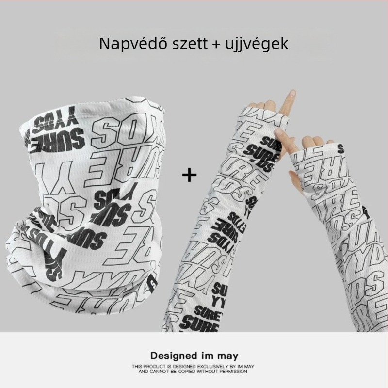 Nyári kerékpáros arcmaszk légáteresztő UV védelemmel, Ice Silk anyag, utcai/hip-hop stílus, félfedés