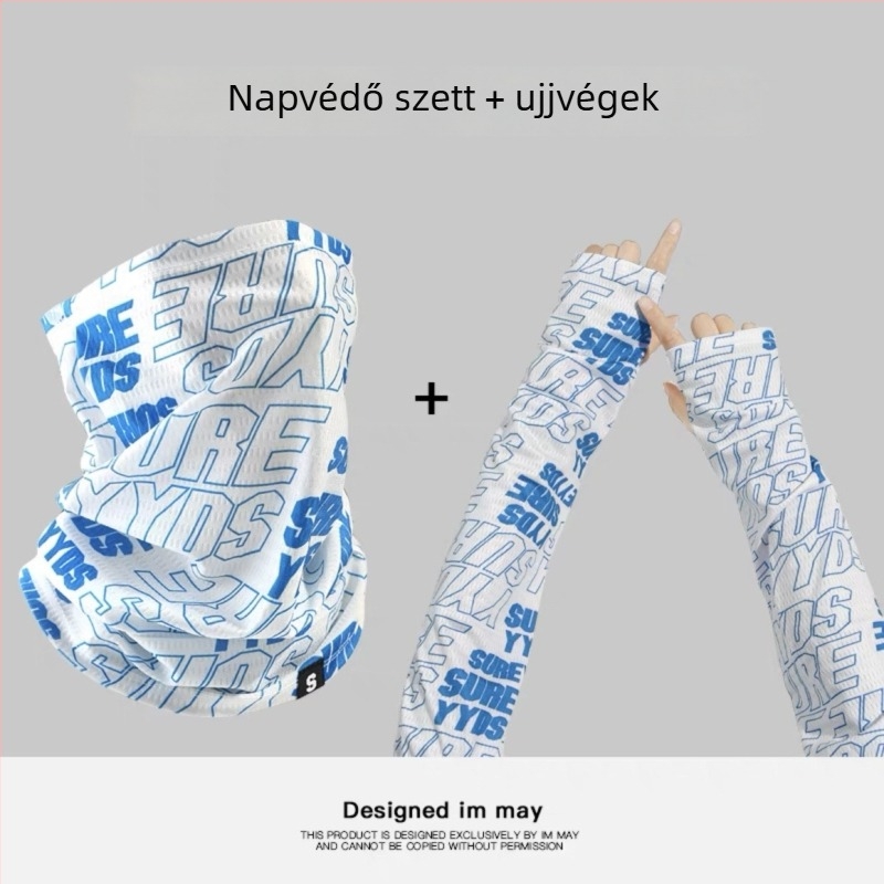 Nyári kerékpáros arcmaszk légáteresztő UV védelemmel, Ice Silk anyag, utcai/hip-hop stílus, félfedés