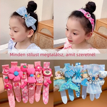 Dharma Star Gyerek hajpánt cartoon virág motívummal – kézzel készített, textil anyag, Velcro, titánium kristályok (Textil • Kézzel készített • Velcro • Titánium kristályok)