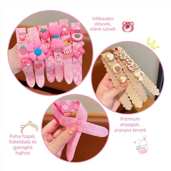 Dharma Star Gyerek hajpánt cartoon virág motívummal – kézzel készített, textil anyag, Velcro, titánium kristályok (Textil • Kézzel készített • Velcro • Titánium kristályok)