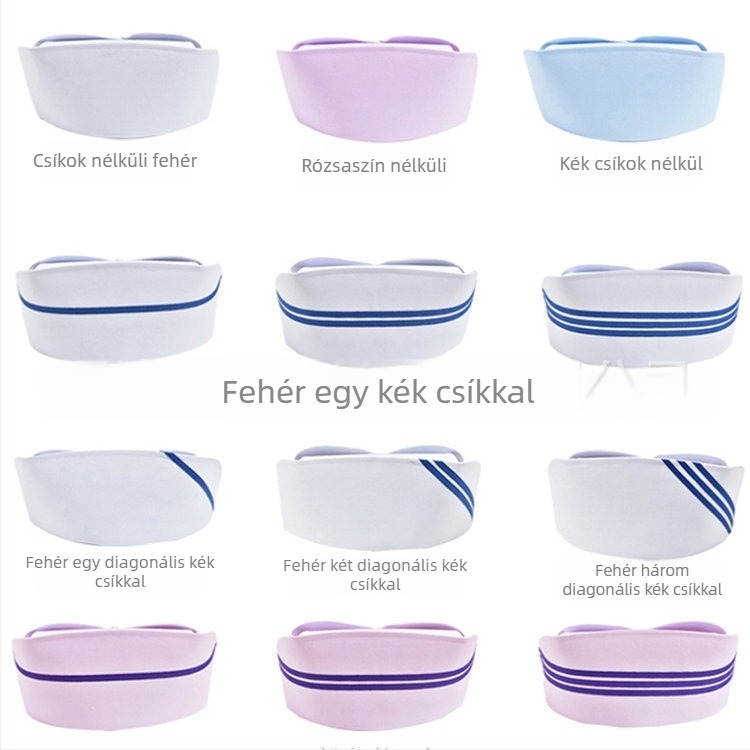 Ápolónői sapka, belső vastag dupla bélés, pamut, monokrom mintázat, twill szövés, egész éves viselet