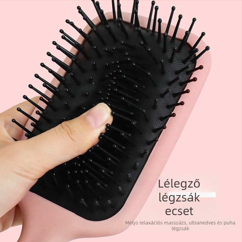 Légpárnás masszázs fésű – ABS, pneumatikus párna, fejbőr ápolás, kisimítás, háztartási használat