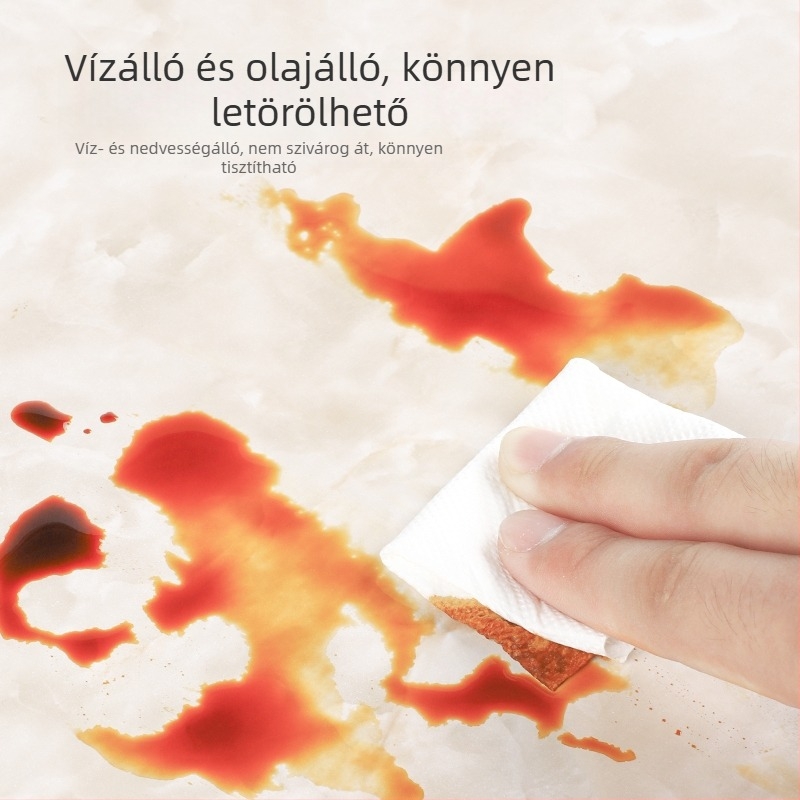 Konyhai olaj- és vízálló öntapadós fólia, falra – márványhatású, alkalmas munkalapokra, csempékre és szekrényekre
