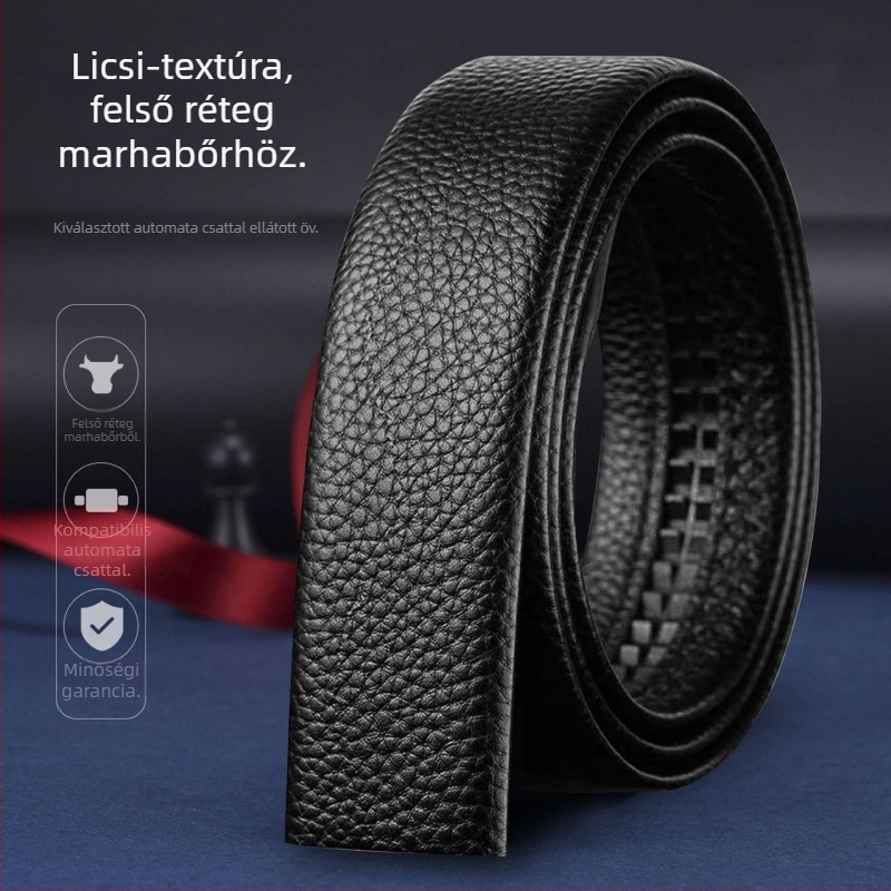 Férfi öv automata csattal – üzleti casual, szabadidő stílus, 2025 tavasz, Qingqi Paul